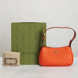 Gucci Aphrodite Mini Shoulder Bag – Electric Orange Goatskin – PRISTINE FULL SET